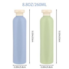 Qianyu 2 Pcs 260 ml Squeeze Bottles with Flip Cap Refillable Empty Leak Proof Small Plastic Travel Size Toiletries Squeezable Container Bottles for Creams Lotion Shampoo Conditioner