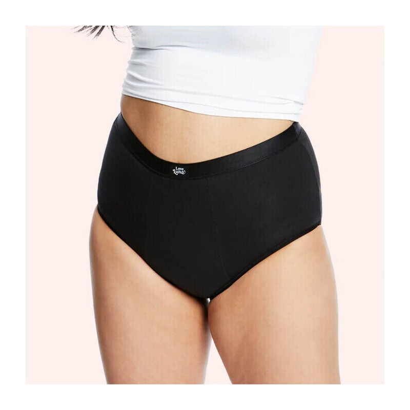 Love Luna Super Period Full Brief, Black / 12/14