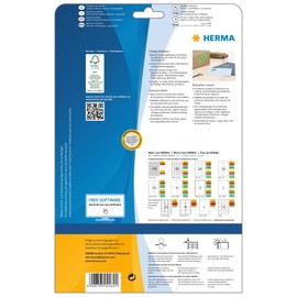 HERMA 4469 70x37mm Colour Laser Paper Rectangular Addressing Labels - Matte Green (480 Labels, 24 per Sheet)