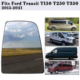 Transit Passenger Side Mirror Glass Compatible with 2015-2021 Ford Transit T150 T250 T350 Right Side Ford Transit Mirror Transit Heated Mirror Power Convex CK4Z17K707D Transit Mirror Glass