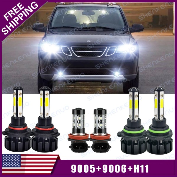 SHENKENUO For Toyota RAV4 2006-2012 -6x 9005&9006 LED Headlight Bulbs