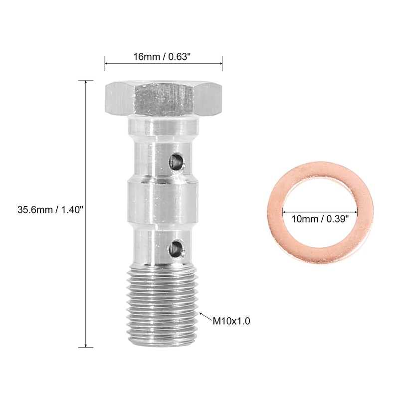 X AUTOHAUX 1 Set M10 x 1.0 Metric Thread Double