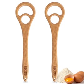 2 Pack Wooden Danish Dough Whisk, 12.6" Handcrafted Dutch Bread Whisk, Seamless & Easy to Clean Sourdough Whisk for Pizza, Batter & Professional Baking