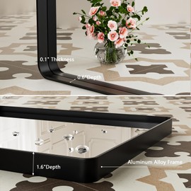 ISTRIPMF Bathroom Mirror Black,50x30 Inch Large Matte Black Bathroom Vanity Mirror,Rectangle Black Metal Framed Mirror for Wall,Anti-Rust,Shatter-Proof (Horizontal/Vertical)