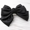 Prettyou Satin Fabric Hairbow Clip Barrettes，Large, layered bow with a