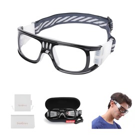 SooGree anteojos de racquetball – Antivaho absorción de golpes, anteojos deportivas de baloncesto, fútbol, correa ajustable protectora