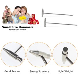 Small Hammer for Tuning Kalimba Thumb Piano, Craft hammer Mallet for Toy Building Projects, Jewelry Making, Watch Band, Handcraft, Light Hammer for Women and Children, 6.3", 2 Pcs