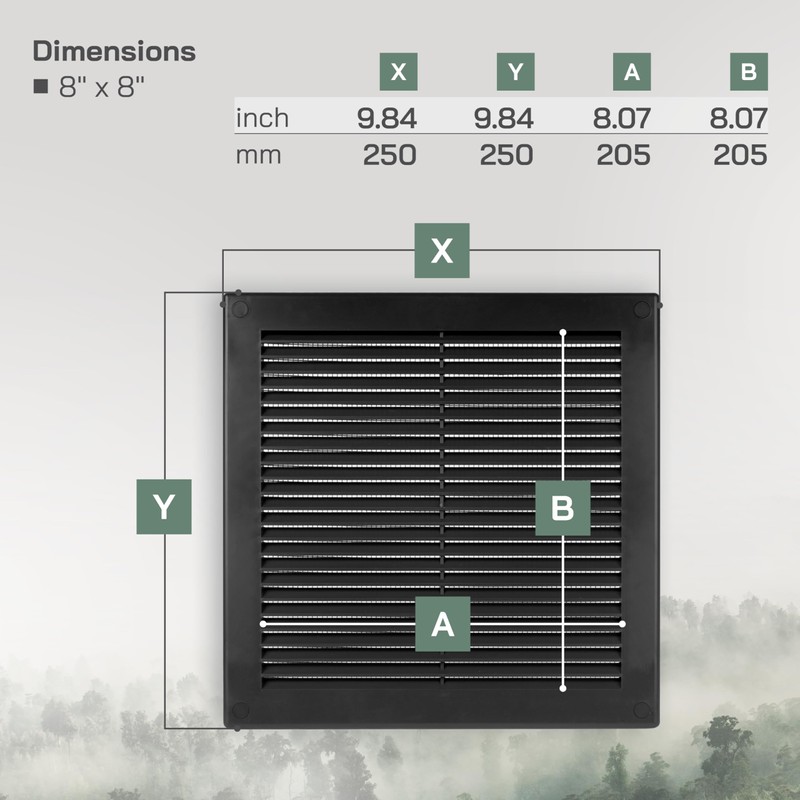 Vent Systems 8" x 8" Inch (Opening Dimensions) - Pack