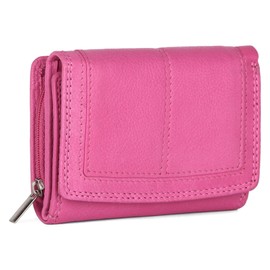 J. Wilson London Ladies Designer RFID Safe Protection Luxury Quality Soft Nappa Leather Purse Multi Credit Card Women Clutch Wallet with Zip Pocket (Pink)
