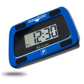 Parkwächter V0 Digital Parking Disc with 2 Disc Adapters Complies with Road Traffic Regulations Electronic Parking Meter for Car in Blue 111 x 72 x 25 mm
