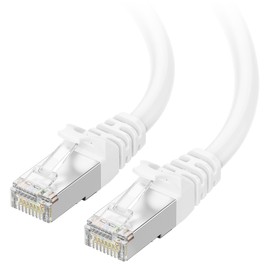 Cable Matters Cable Ethernet Cat6A blindado sin enganches de 10 Gbps de 14 pies (SSTP, SFTP, cable Ethernet blindado SFTP, cable Cat6 blindado, cable de red blindado Cat 6) en blanco