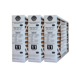 Lennox X6670 MERV 11 Box Replacement Filter also for Honeywell, 16" H x 25" L x 5" W (3-Pack)