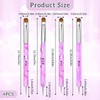 4pcs French Gel Acrylic Nail Art Brush Two Way Nail