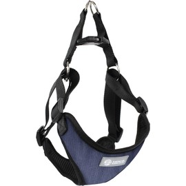 AKC Striped Step-in Dog Harness – No Pull Adjustable Vest with Dual D-Rings, Easy On/Off – Small, Medium & Large Sizes in Black, Gray, Navy & Red