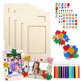 Pack of 10 Wooden Picture Frames for Painting, 20 x 15 cm, Wooden Picture Frame Set, Wooden Frame, Picture Frame for Painting, DIY Picture Frame for Children, Decoration, Wedding, Painting for