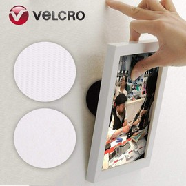 Velcro Industrial Strength Dots Coins Circles in Black and White (White, 20 Pairs)