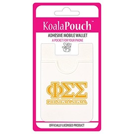 Sorority Shop Phi Sigma Sigma (Yellow) - Koala Pouch - Greek Letters Design, Adhesive Cell Phone Wallet