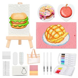 YMGN 60Pcs Magic 3D Foam Texture Painting Kit, Includes 33 Pieces of Foam Texture Paper, 12 Color Nib Acrylic Paint Pens, Magic Puffy Paint Kit, Div Bubble Painting Art Set