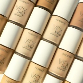 FARMASi Vfx Pro Foundation, Full Coverage Liquid Cream, Lightweight Long Lasting Coverage, Breathable Skin Moisturizer with Color True Matte Blending, Face Makeup, 1 fl. oz / 30 ml - Neutral Dark 17