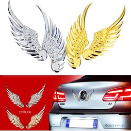 CarOver CO-WING-SV Universal 3D Wings Sticker for Cars, Cool, 3D Metal, Logo, Motorcycle, Stylish, Seal, Decal, Sports, Racing