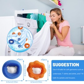 dellyy Pack of 10 Lint Balls for Washing Machine, Lint Balls Washing Machine, Pet Hair Remover, Anti Lint Balls Washing Machine, Lint Remover Washing Machine, Prevent Clothes from Tangling