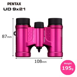 PENTAX Binoculars UD 9x21 - Pink. A bright, clear field of view, a compact, lightweight body with roof prism, Fully Multi-Coated optics provides excellent image performance. Concerts Sports Traveling