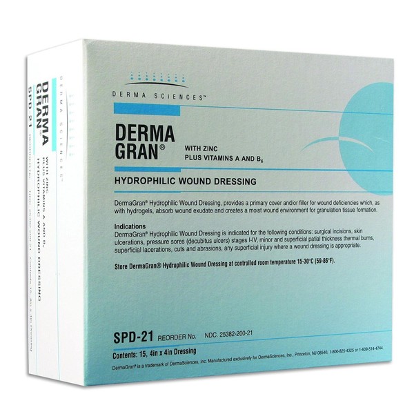 Dermagran-B Hydrophilic Wound Dressing 4 x 4"