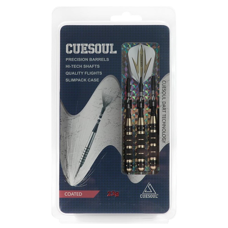 CUESOUL Archer 23 Grams Steel Tip Darts - Black Coating
