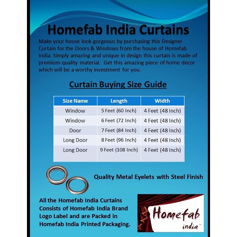 Homefab India 1 Piece Sheer Strips Door Curtain - 7ft,