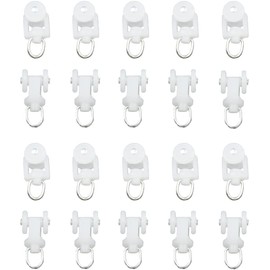 HASAYAKI Curtain Track Rollers, Ripple Fold Curtain Wheeled Carriers, Fold Drapery Runners, 20PCS (22X16 mm / 0.87× 0.63 inches) - White