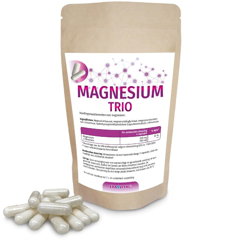 Magnesium Trio capsules with magnesium taurate, magnesium bisglycinate, magnesium citrate