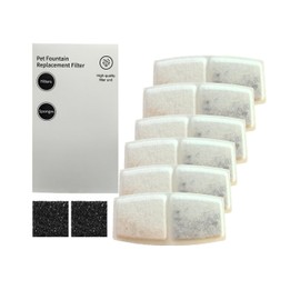 GinGine 3.2L Cat Water Fountain Filters for Drinking (6 Filters & 2 Sponges)