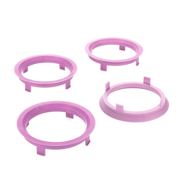LST 4 x Centre Spacer Rings Purple for Alloy Wheels