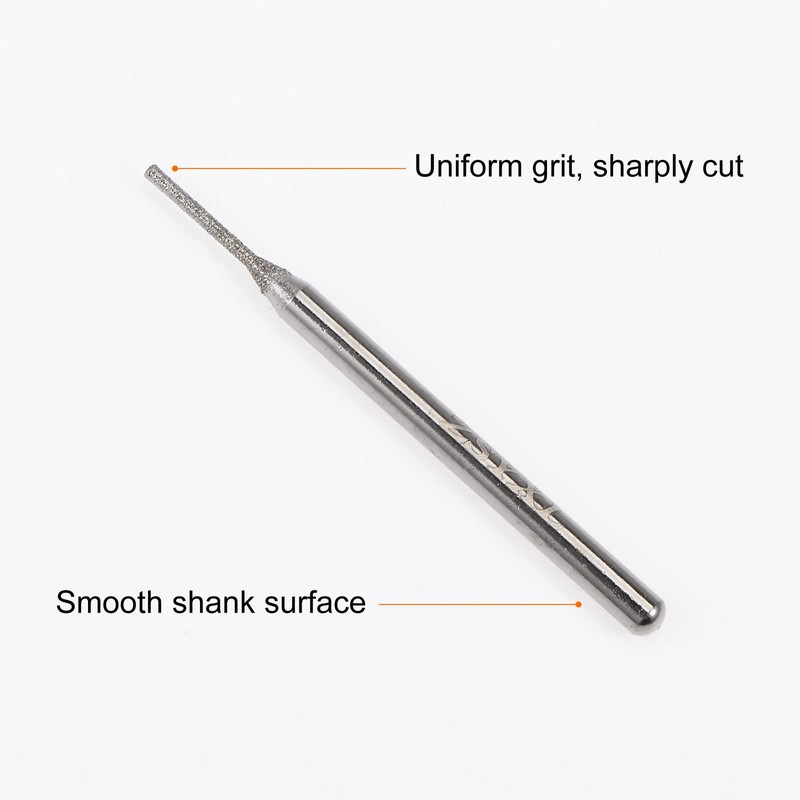 sourcing map 30pcs Diamond Grinding Burrs Carving Bits 1mm Cylindrical