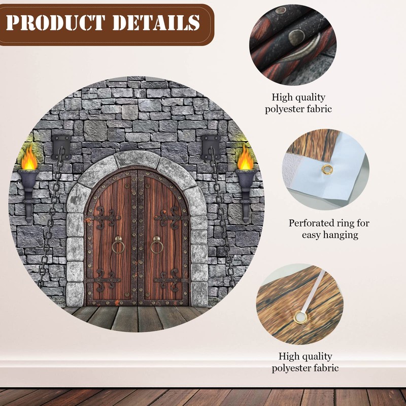Tranqun Medieval Party Decorations Castle Backdrop Knight Wall Backdrop Keepers