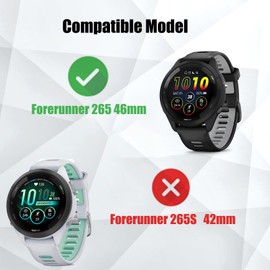 LEENGLAR 4-Pack Forerunner 265 Screen Protector Case Compatible with Garmin Forerunner 265 46mm Running Smartwatch, Ultra-Thin Hard PC Protective Cover Slim for Tempered Glass and Forerunner 265