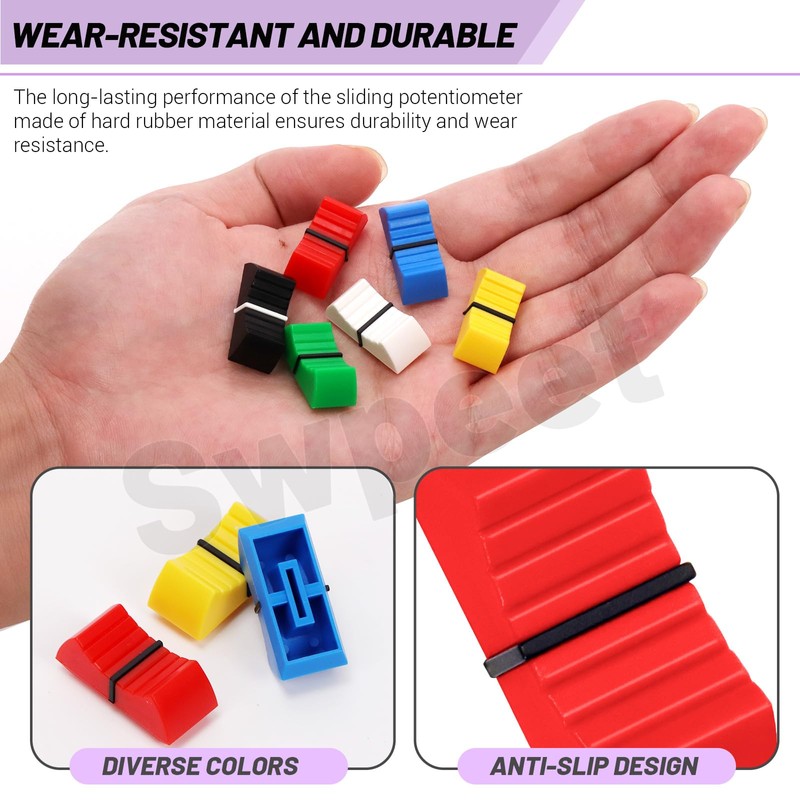 Swpeet 90pcs 6 Colours 8 x 1.2 mm Straight Slider