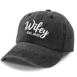 Follner Bridal Shower Gifts for Bride, Wifey Hat 2025 for Wife Gift, Adjustable Bride Hat for Wedding Bachelorette Party Engagement Honeymoon Anniversary