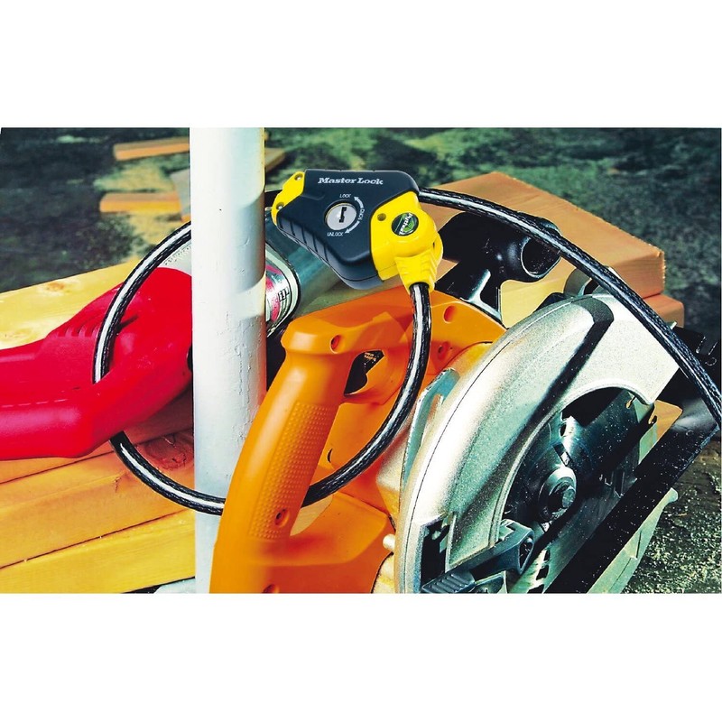 Master Lock 8433EURD Security Cable with Key Lock, Black, from