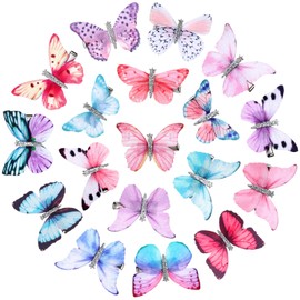 Boao 18 Pieces Butterfly Hair Clips Glitter Barrettes Butterfly Snap Hair Clips for Teens Women Hair Accessories (Fresh)