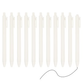 PATIKIL 12 Pack Retractable Ballpoint Gel Pens, 0.5mm Fine Point Black Ink Retro Color Smooth Writing Cute Pens for Office Home Supplies Journaling Notebook, White