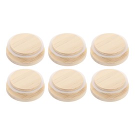 uxcell 6 Pack Bamboo Mason Jar Lids, 62mm/2.44inch Wooden Mason Jar Lid Bamboo Lids Wide Mouth Mason Jars with Silicone Sealing Rings for Dry Food Storage
