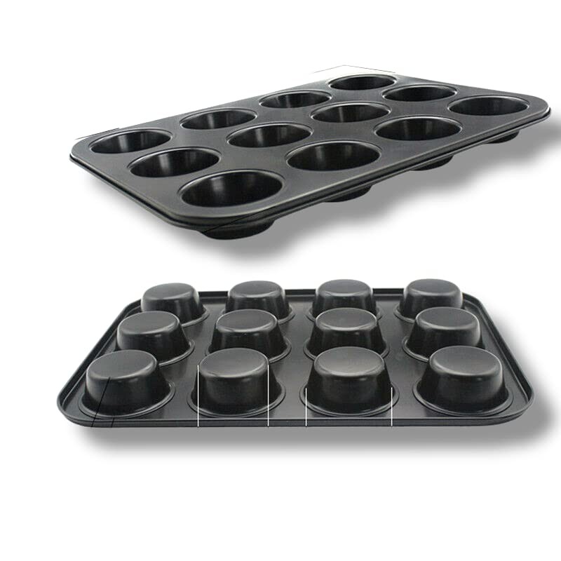 CRYSTAL CROWN Muffin Tray 12 Cup Muffin Pan, Non-Stick Muffin