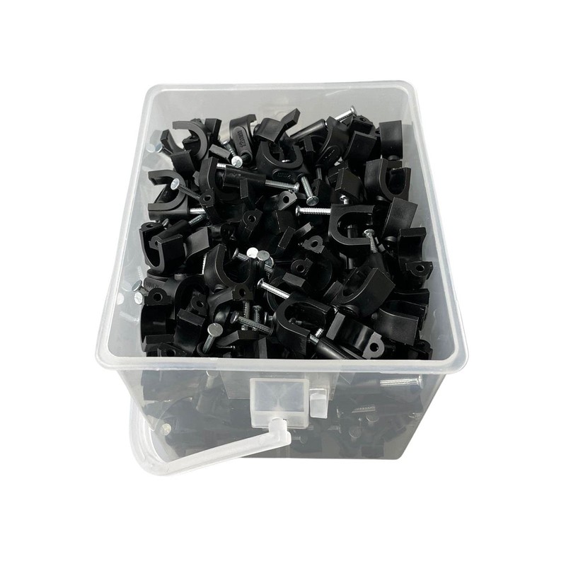 280 Pcs 12mm Type K Black Round Cable Clips