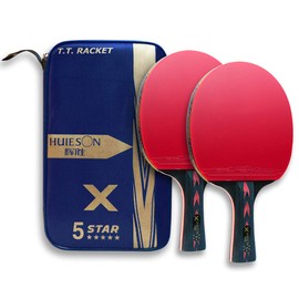 5 Star Professional Ping Pong Paddle Advanced Training Table Tennis Rackets/Paddles/Bats with Carry Case (2PCS)