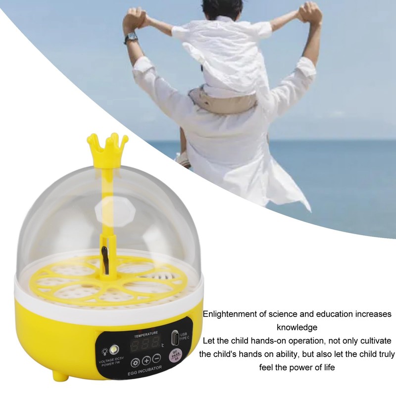 Mini Egg Incubator with Automatic Temperature Humidity Control, 4 Eggs