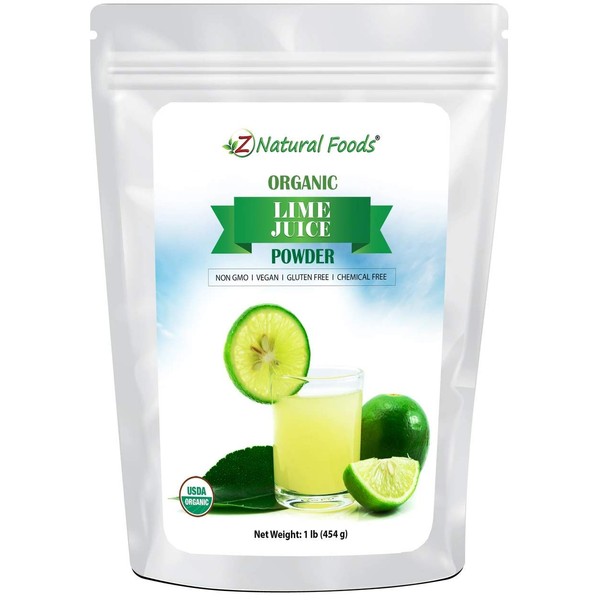 Organic Lime Juice Powder - Superfood Drink Mix Supplement For Drinks, Baking Cooking Recipes - Non GMO, Vegan, Gluten Free, Kosher - 1 lb