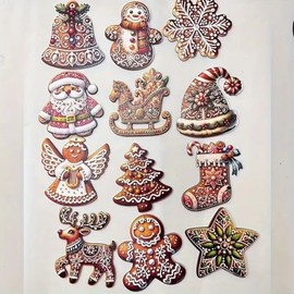 Handmade Wooden Christmas Tree Pendants Gingerbread Santa Design Gnome Gnome Gnome Festive Christmas Tree Decoration Christmas Tree Ornaments (Gingerbread)