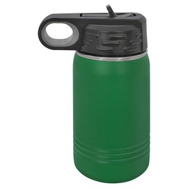 Adventure Awaits Water Bottle | Insulated Water Bottles | Laser Engraved Water Bottle | Stainless Steel Water Bottle with Straw (12 oz, Green)