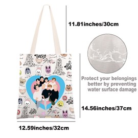 JNIAP K-Pop SKZ Tote Bag K-Pop SKZ Gifts K Pop Lover Gifts K-Pop Music Shoulder Bag SKZ Merchandise, Lovestay, Large